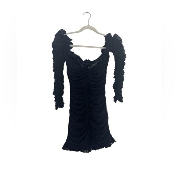 HOUSE OF CB Tatyana mini dress in black ruffle - Picture 12 of 15
